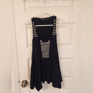 Marciano Guess Black Beaded Tank Dress Size XS Womens Midi #S881